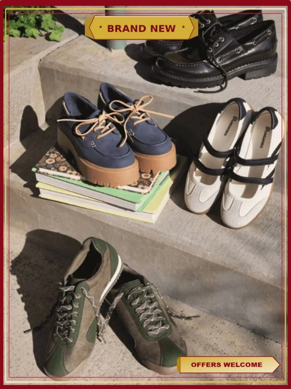 Faux Leather Chunky Boater Shoes Moc Toe Lace Up